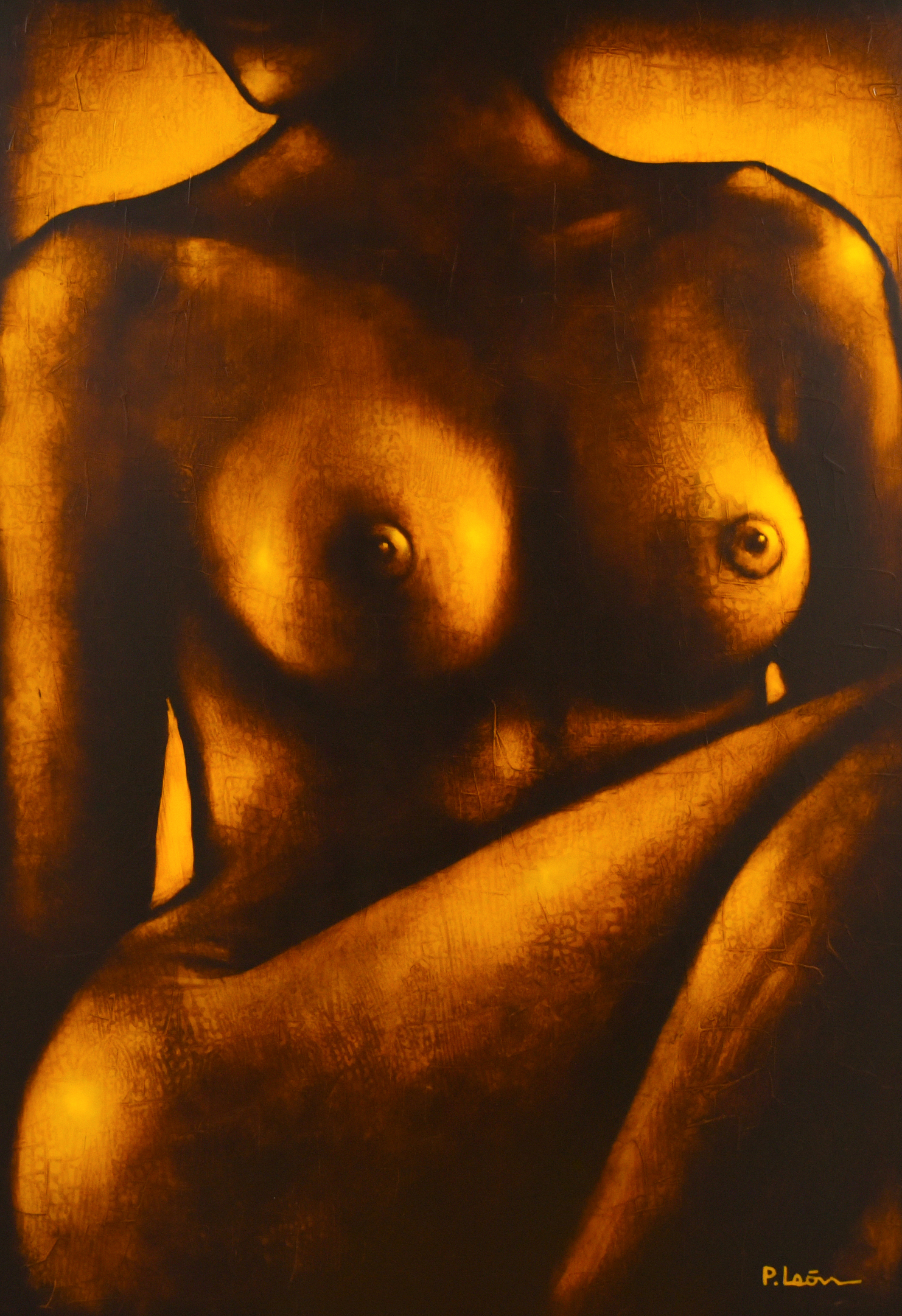 Desnudo — obra de Pedro León, Óleo