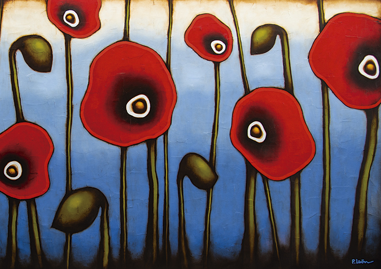 Flores Silvestres — obra de Pedro León, Óleo