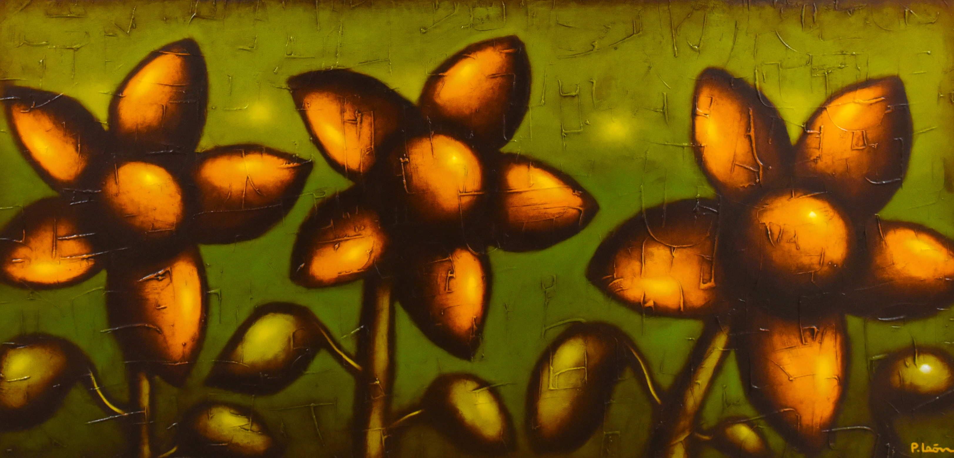 Flores Silvestres — obra de Pedro León, Óleo