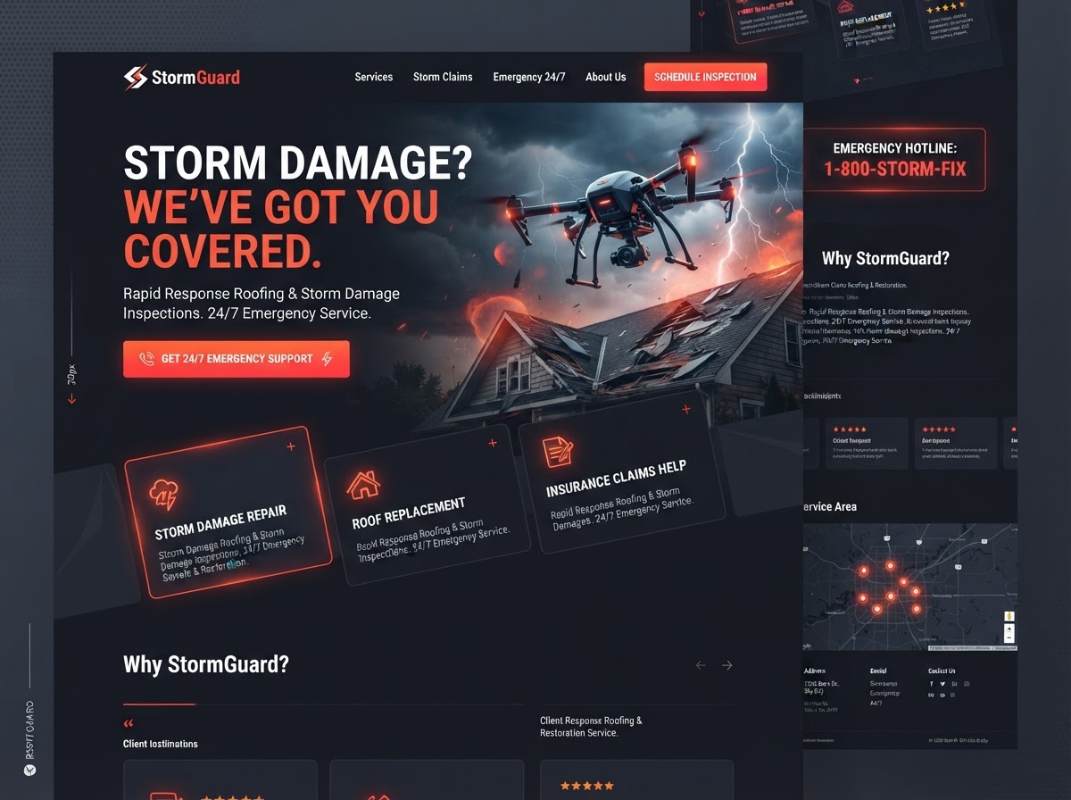 Roofing e Inspección de Techos — Diseño Web Moderno
