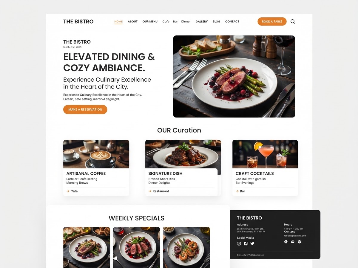 Restaurante, Café & Bar — Diseño Web Profesional
