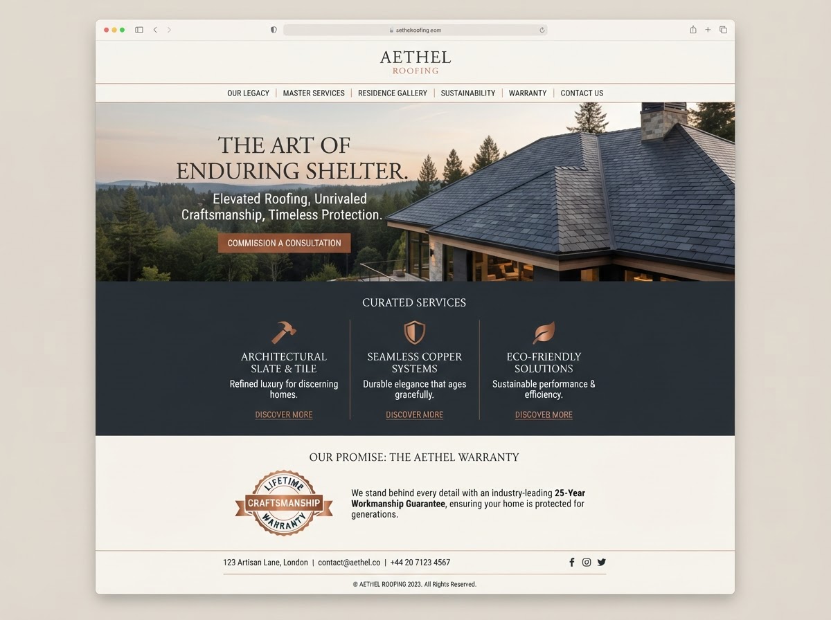 Roofing e Inspección de Techos — Diseño Web Elegante