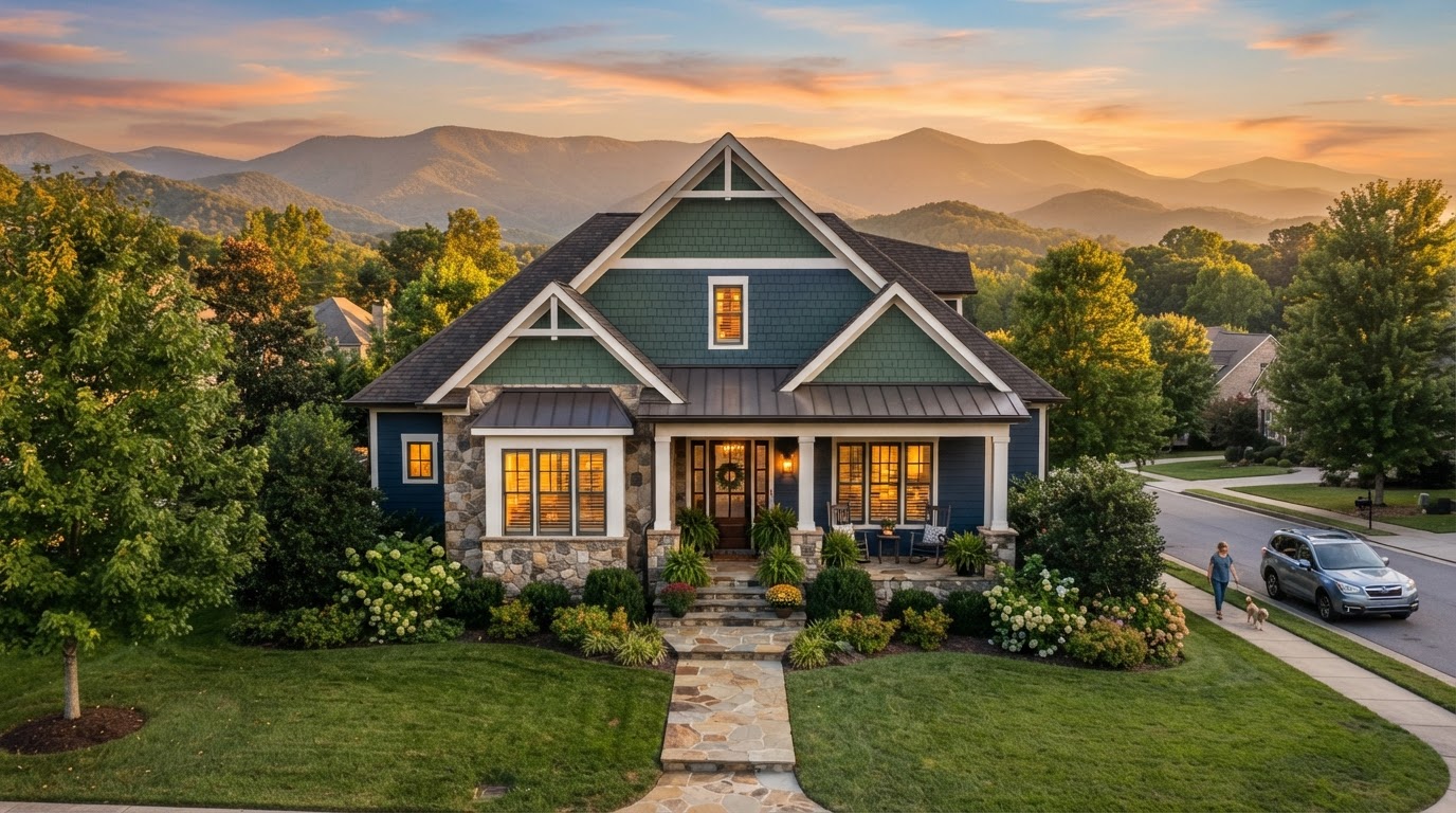 East Tennessee home with Smoky Mountains in the background