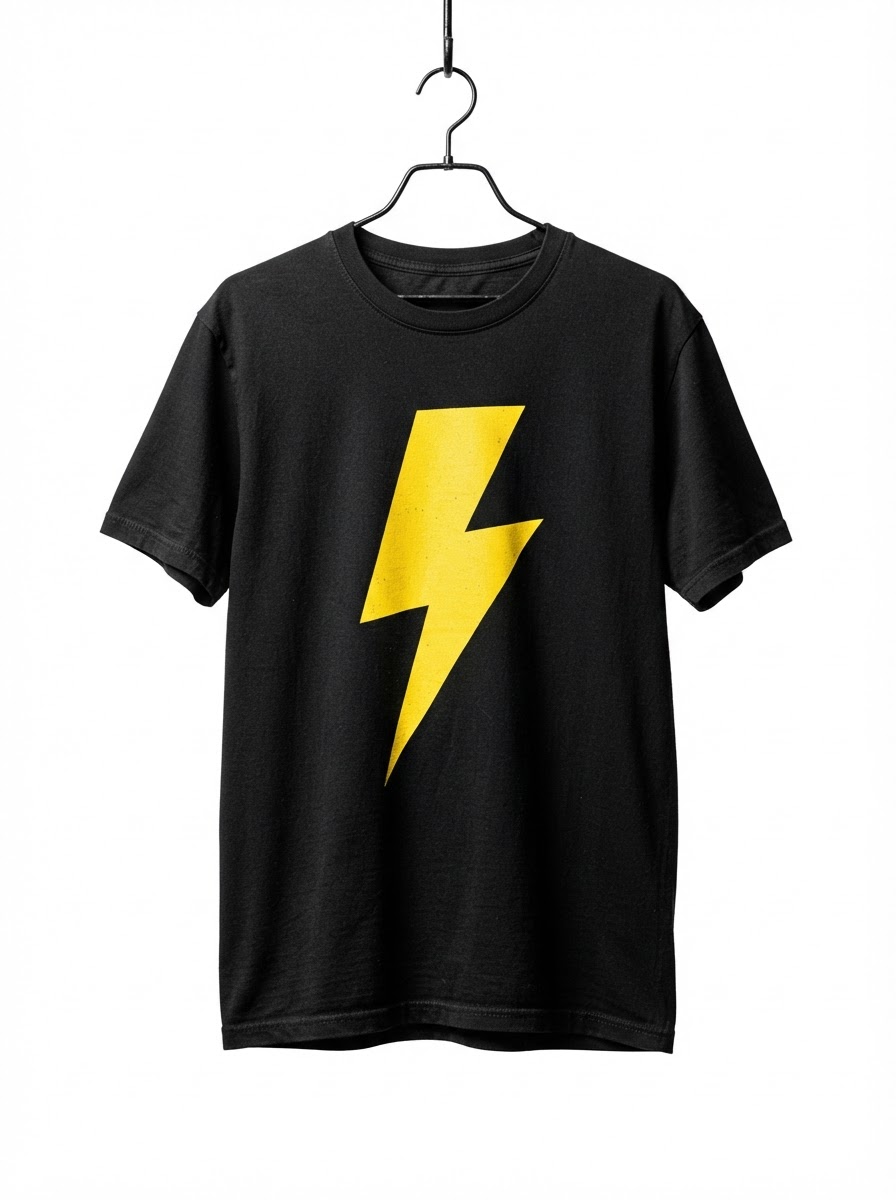 Lightning Bolt Tee — Black graphic t-shirt