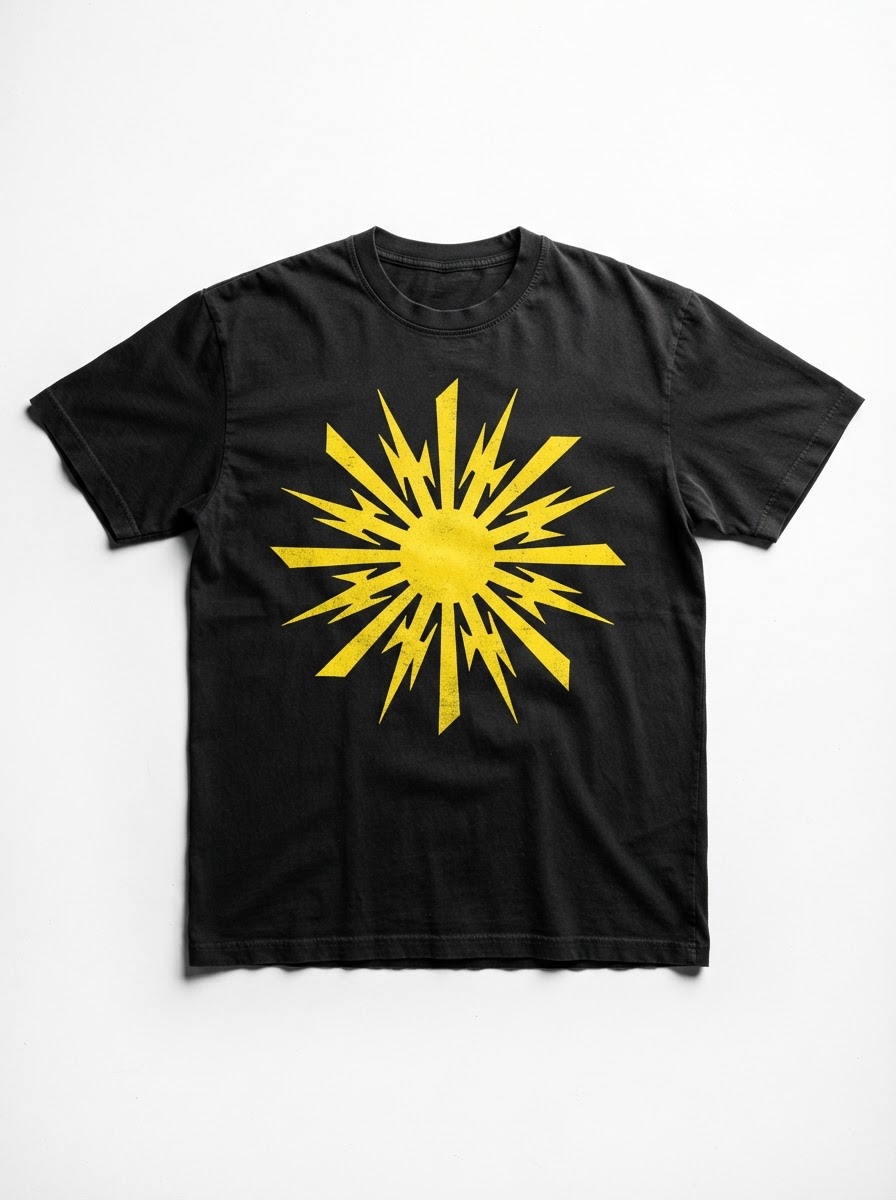 Sunburst Tee — Black graphic t-shirt
