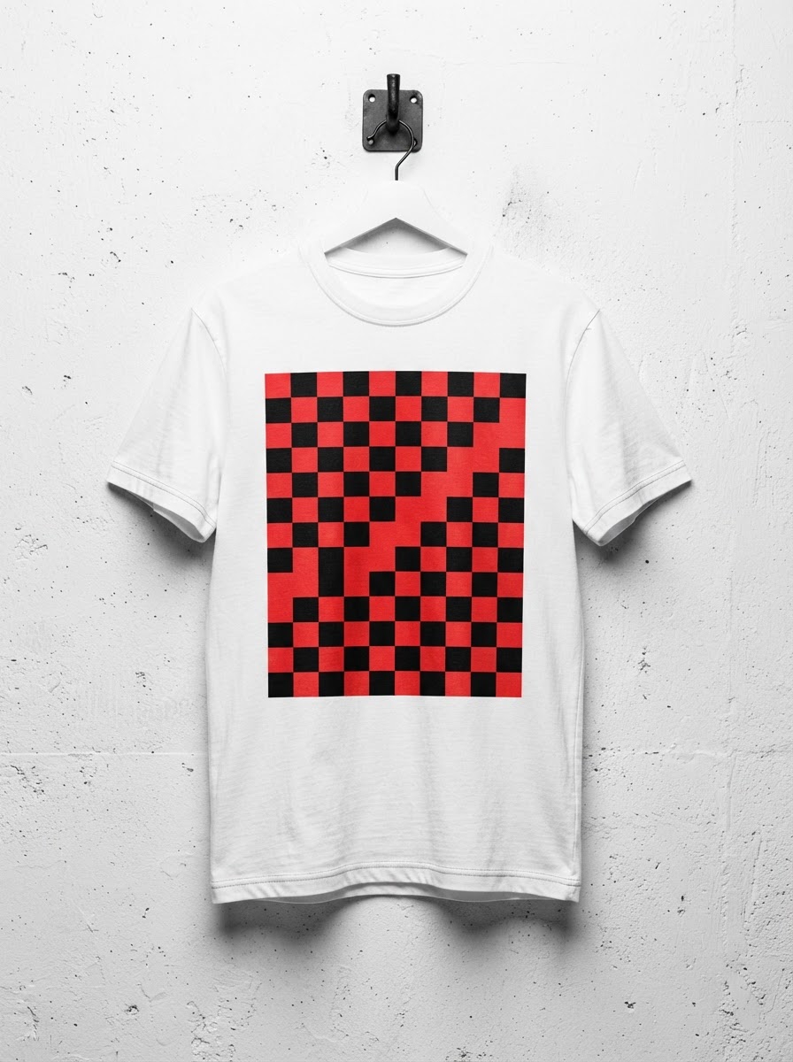 Checkerboard Tee — White graphic t-shirt