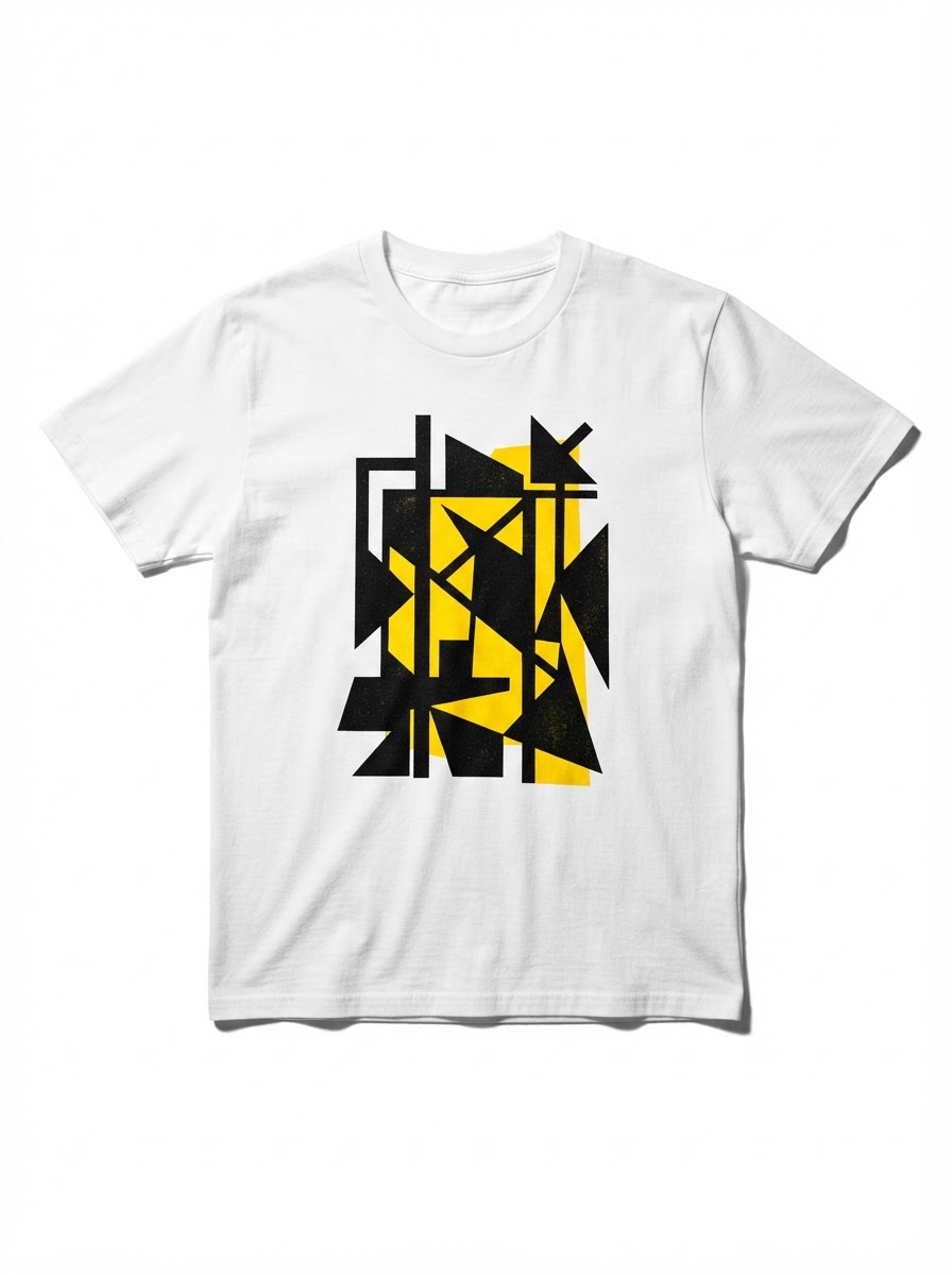 Geometric Shock Tee — White graphic t-shirt