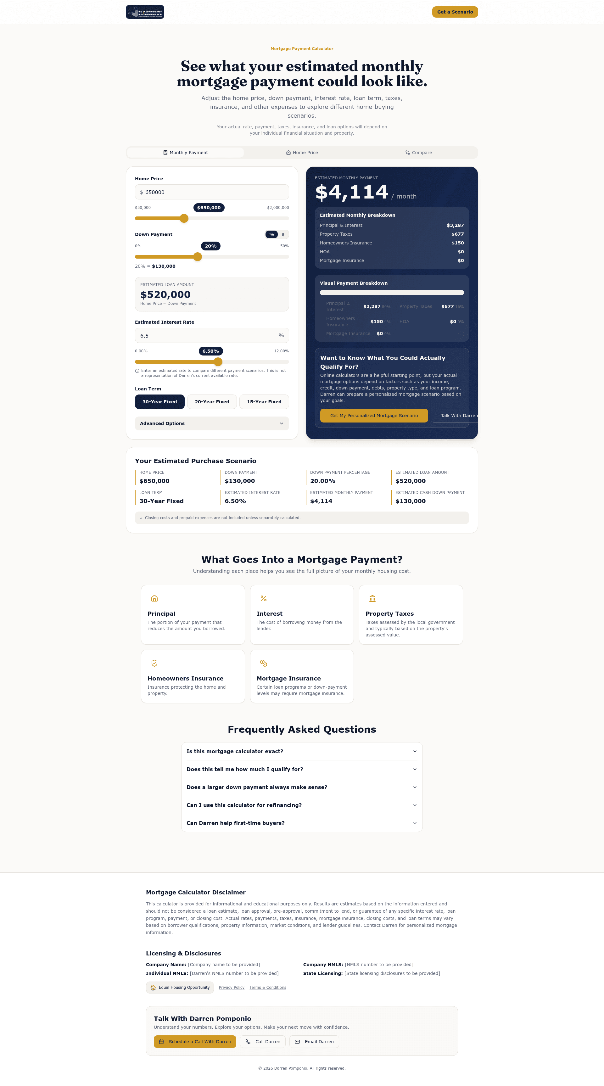 Mortgage Planning Experience — Mortgage Lending interactive app preview