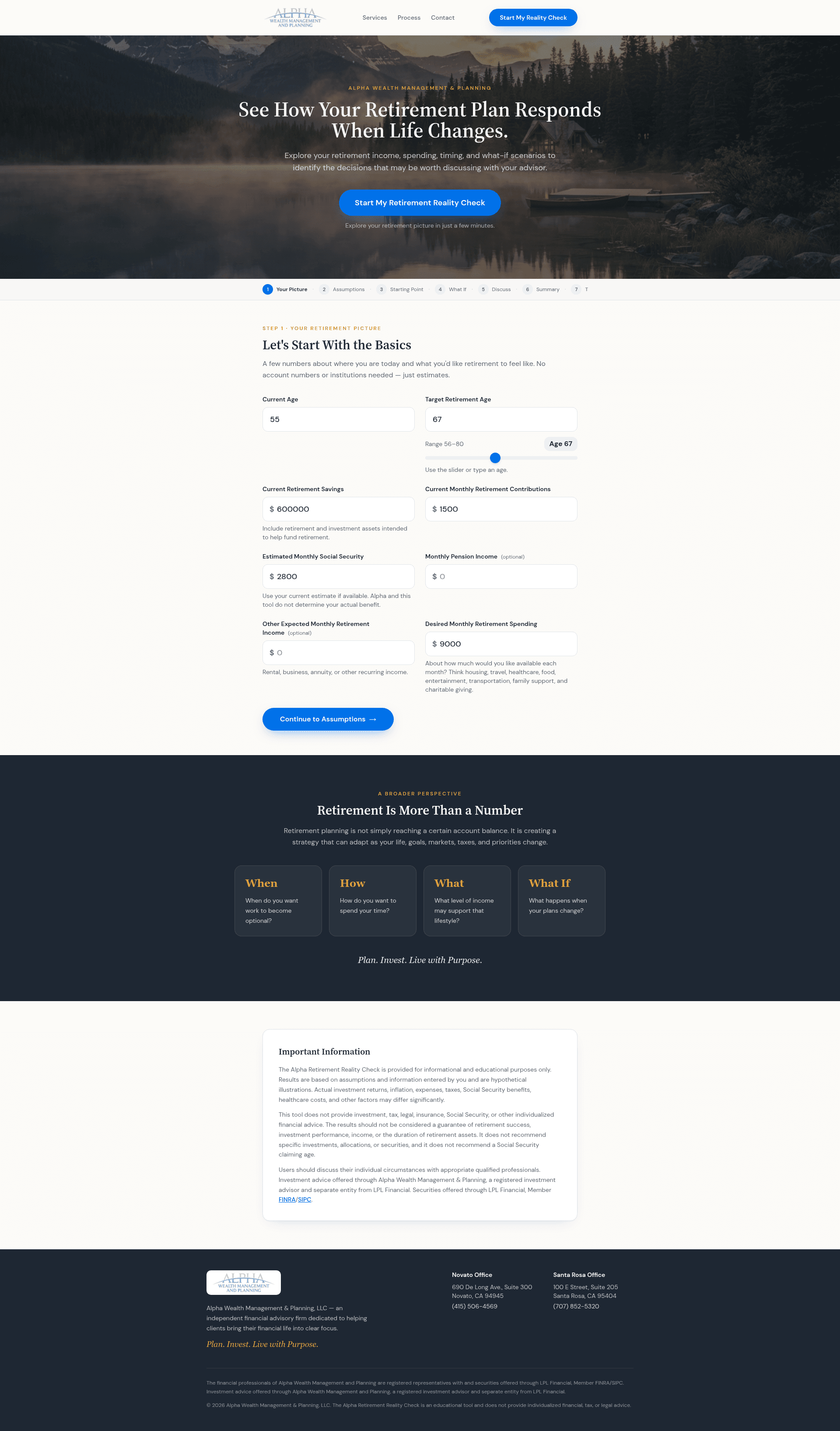Financial Planning Experience — Financial Professionals interactive app preview