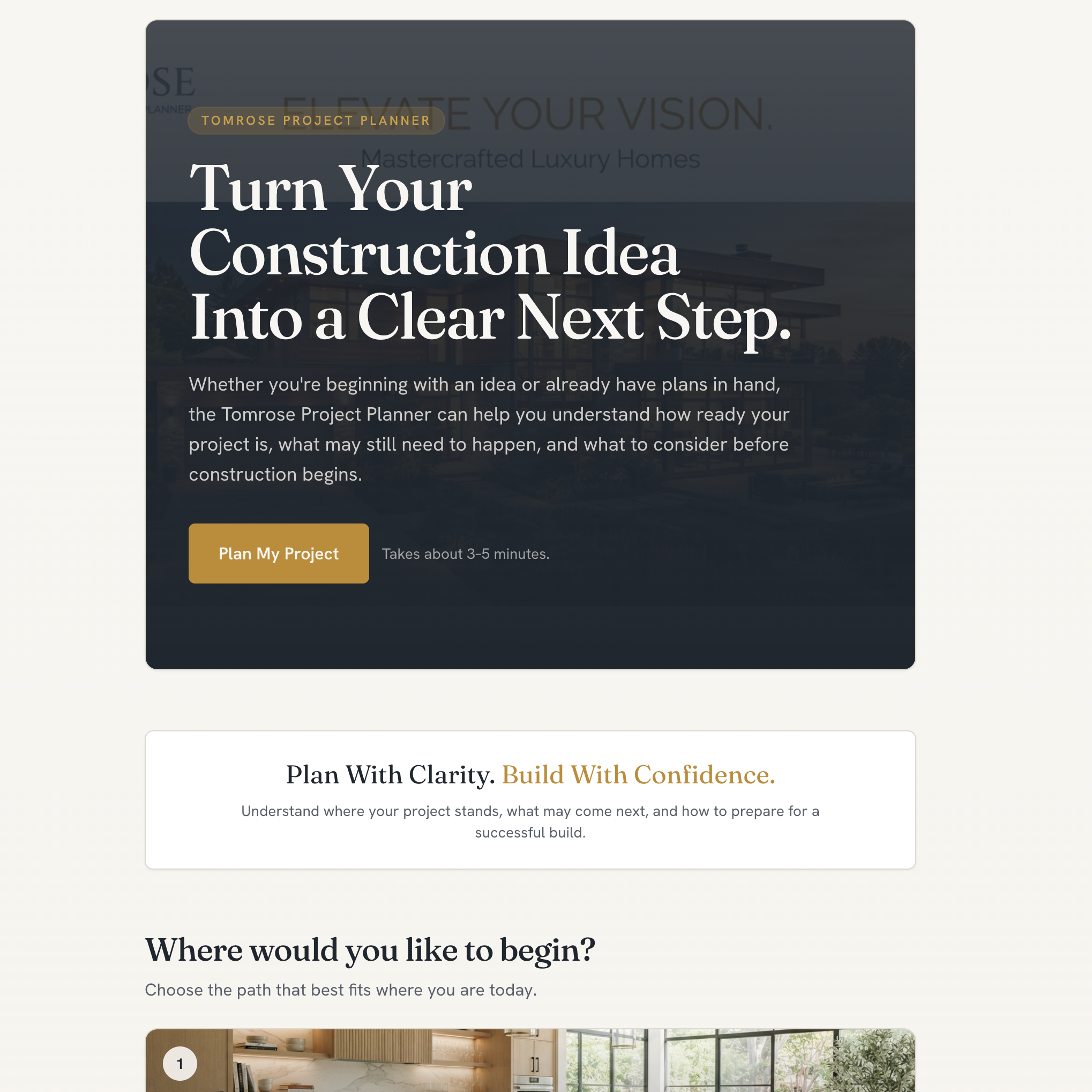 Project Planner — Construction / Home Building interactive app screenshot
