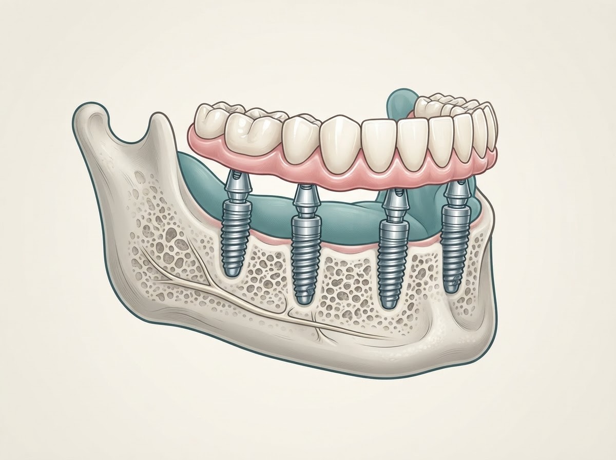 Clinical illustration: Fixed Zirconia Arch (All-on-X)