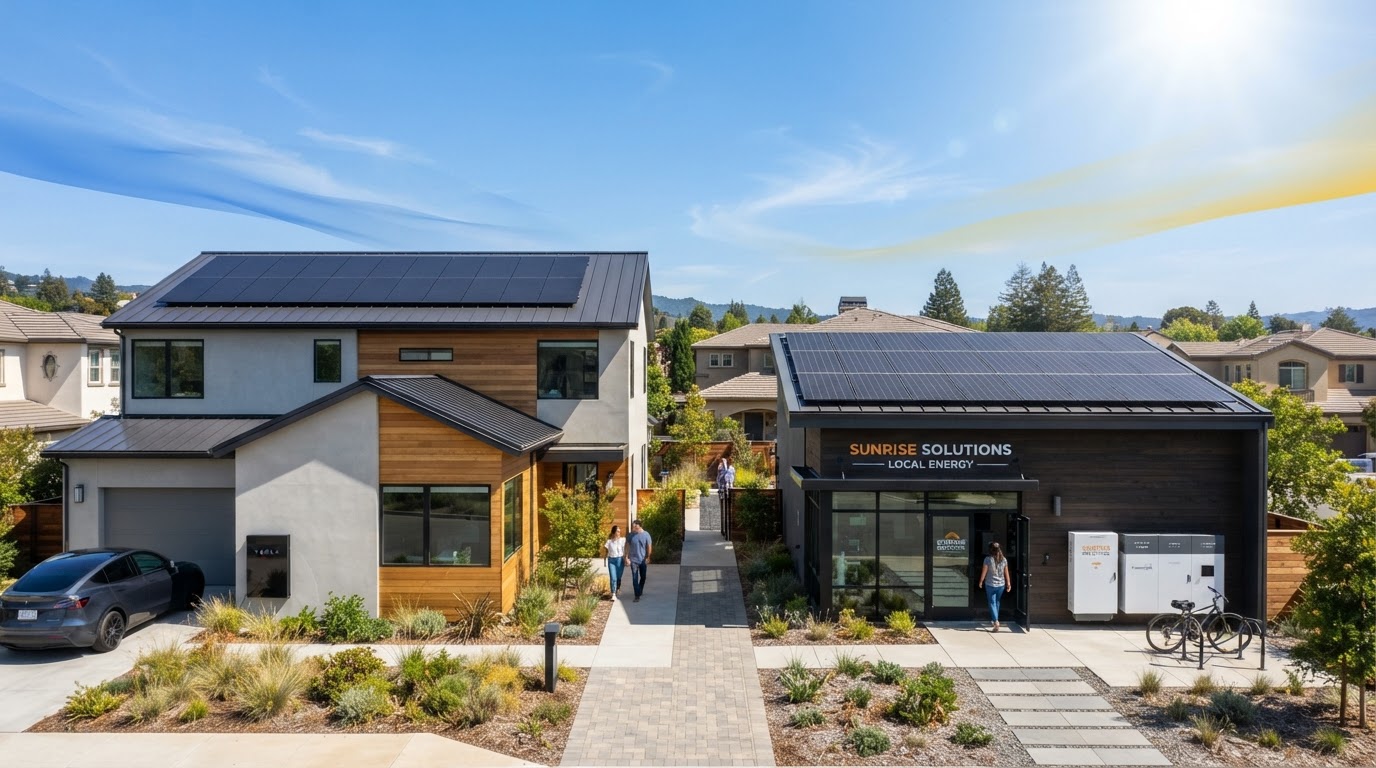 Modern solar and battery installation