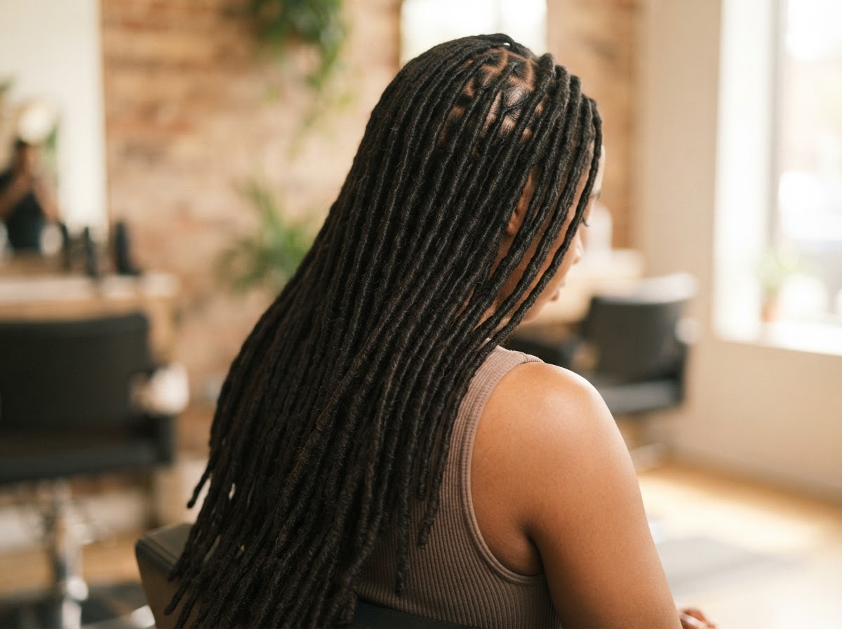 Locs braiding services at Honey Bel Hair in Fort Worth, TX
