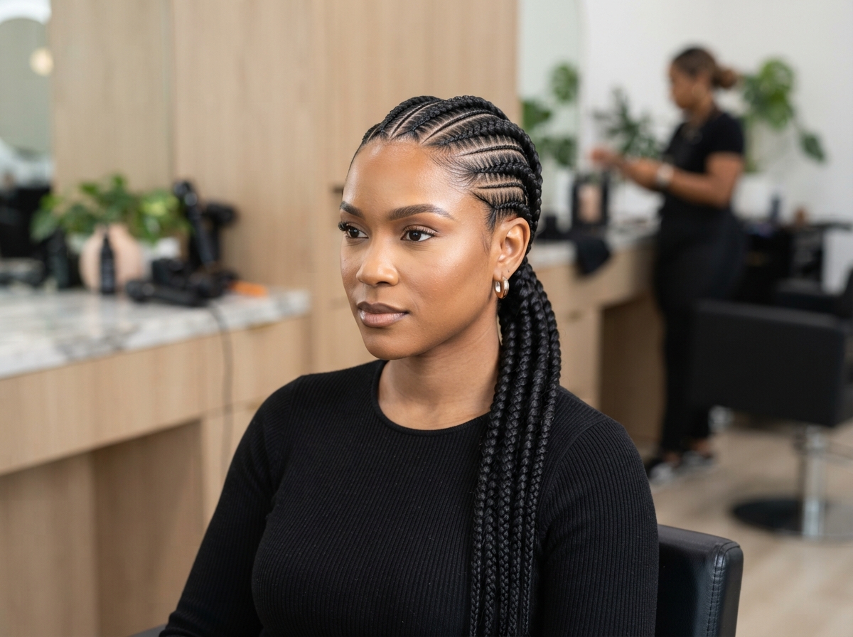 Stitch Braids (Cornrows) at Honey Bel Hair Fort Worth