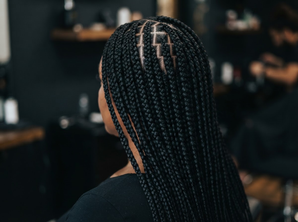 Braids braiding services at Honey Bel Hair in Fort Worth, TX