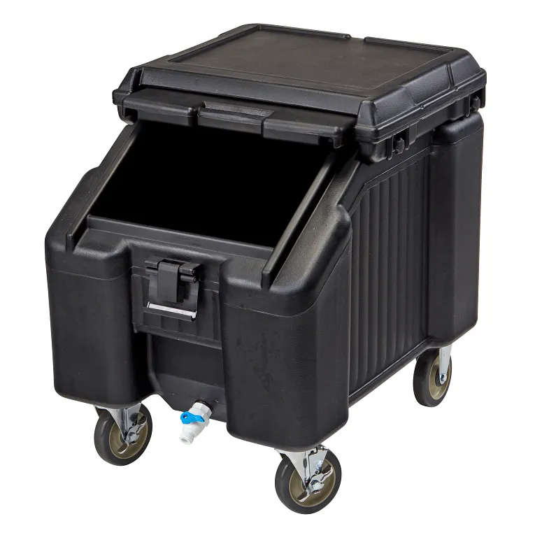 Insulated wheeled ice caddy, holds 100 lb
