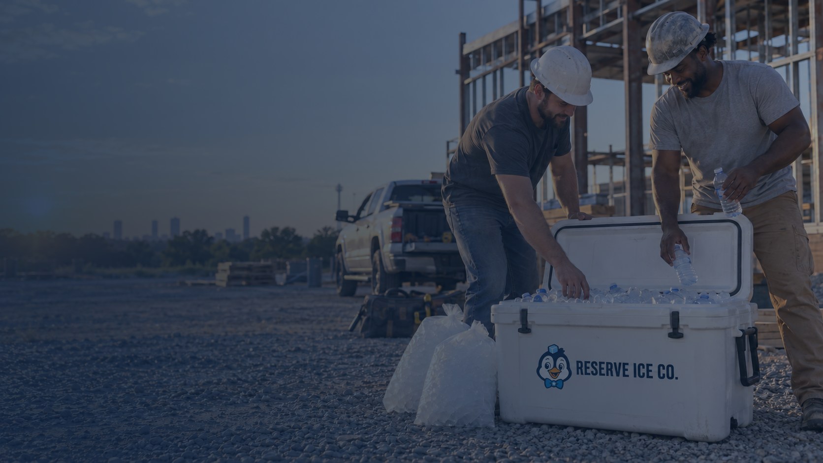 Bagged ice delivery for Haltom City jobsites, shops, and Friday night football