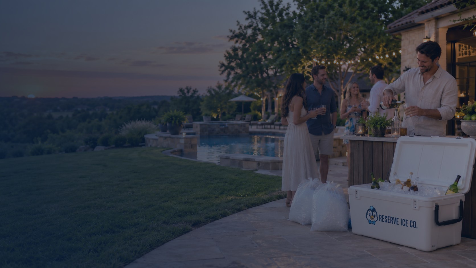 Bagged ice delivery for Southlake home parties, Town Square events, and games