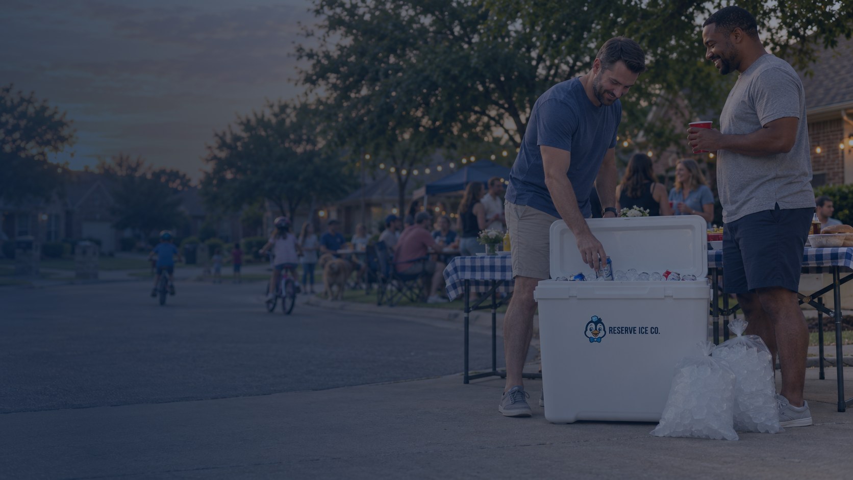 Bagged ice delivery for Keller block parties, Friday night tailgates, and tournament weekends