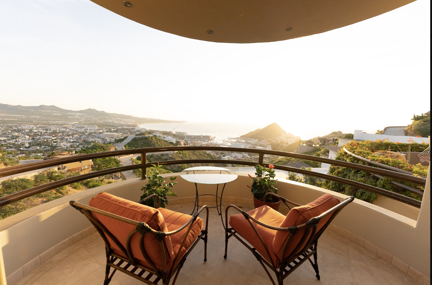 Suite private balcony with panoramic ocean, marina, and Lands End views