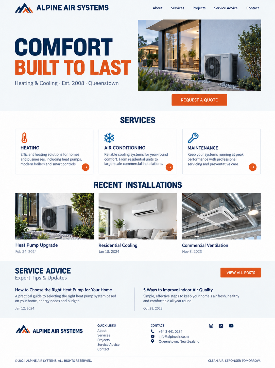 Alpine Air Systems website makeover