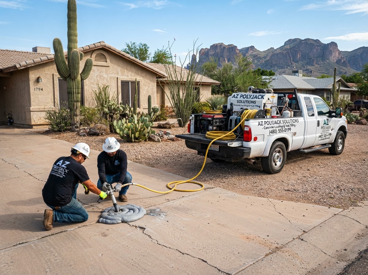 Concrete lifting equipment at an Apache Junction residential slab