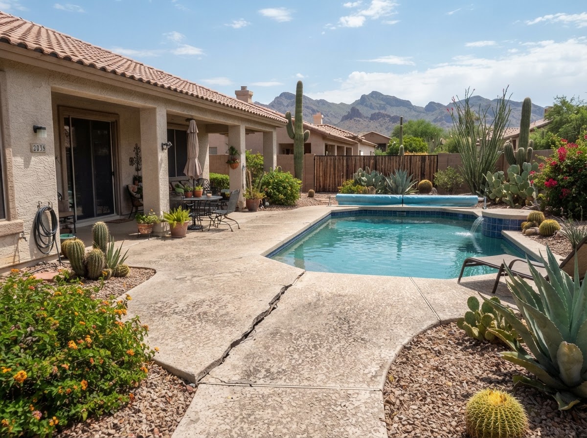 Newer master-planned community concrete flatwork in Mesa