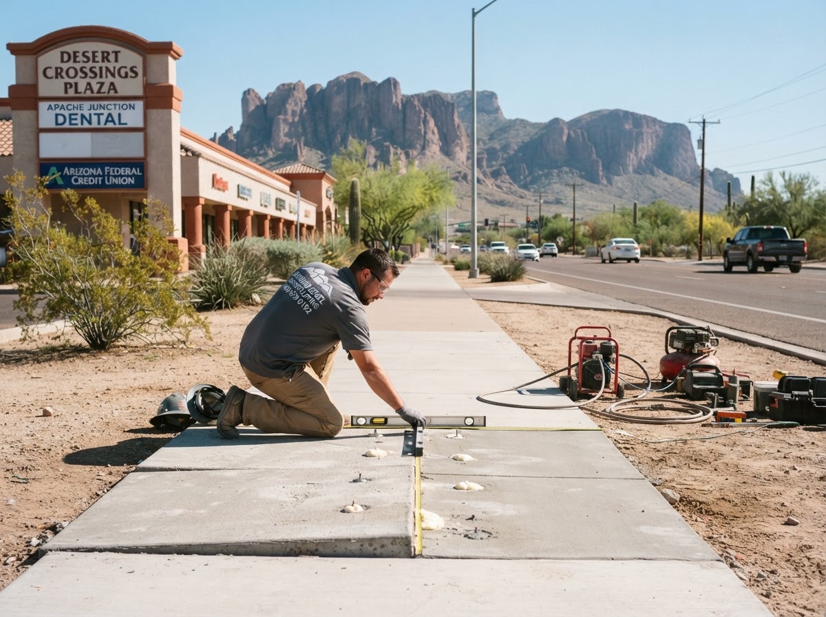 Uneven concrete transition evaluation at an Apache Junction property
