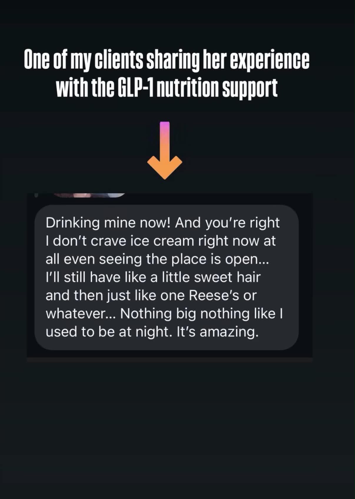 Real text conversation: Zero nighttime ice cream cravings — 'Nothing like I used to be at night'
