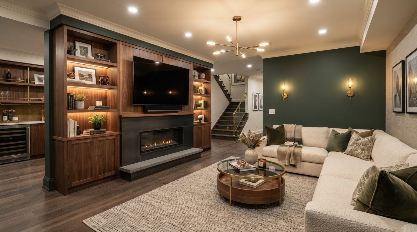 Basement Remodeling project by RSJ Construction Group