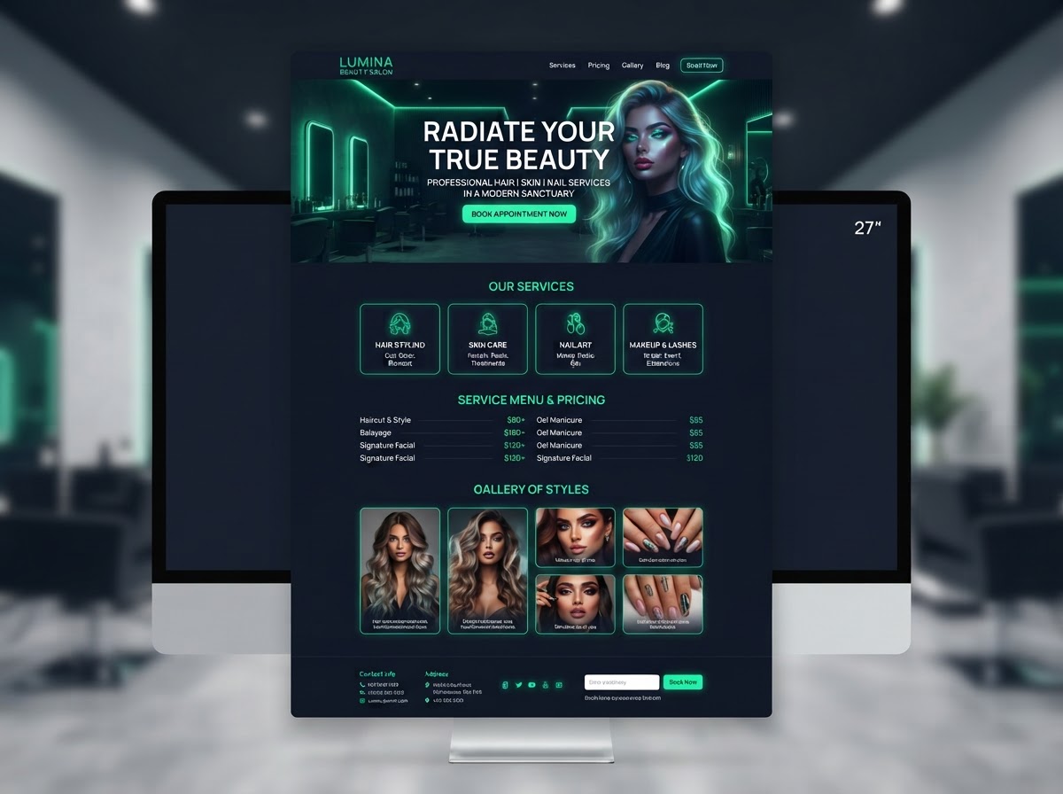 Página web profesional para salón de belleza con agenda de citas