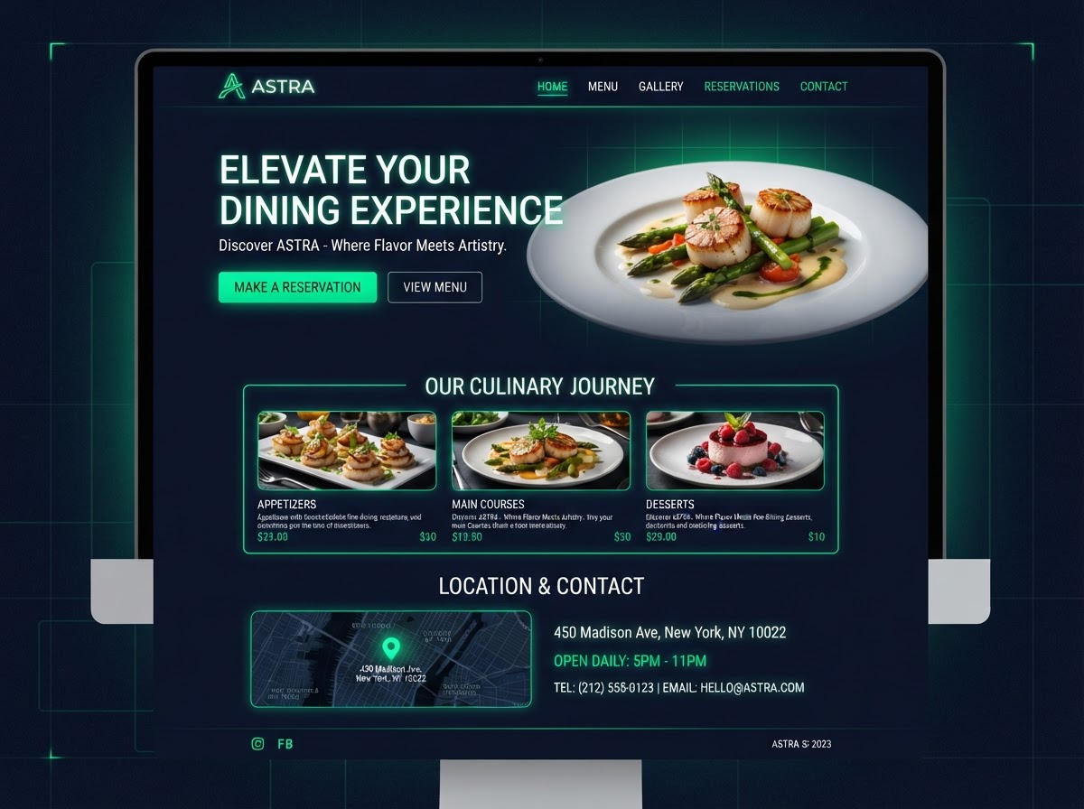 Página web profesional para restaurante con menú digital y reservaciones