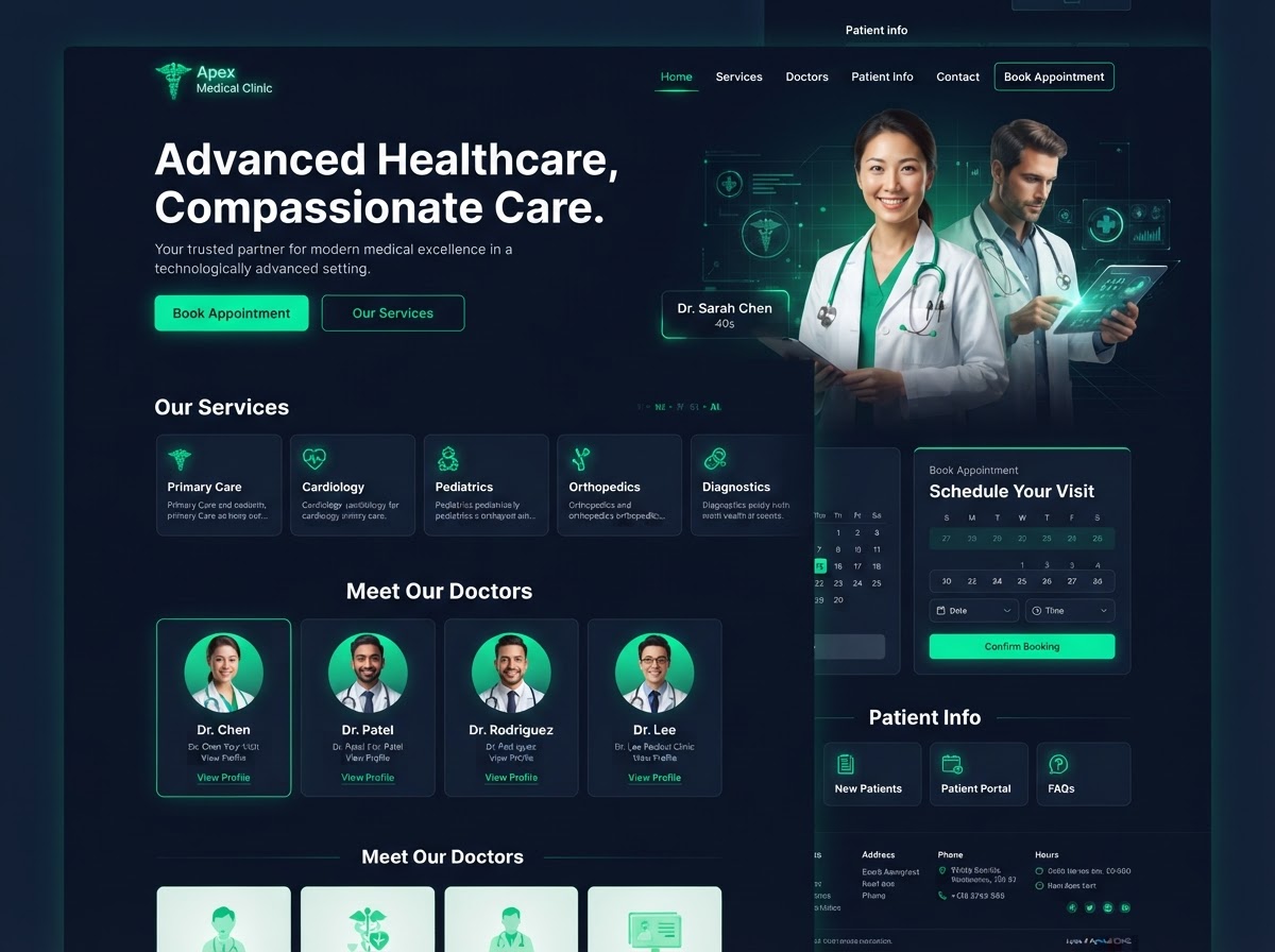 Página web profesional para clínica con agendamiento de citas médicas