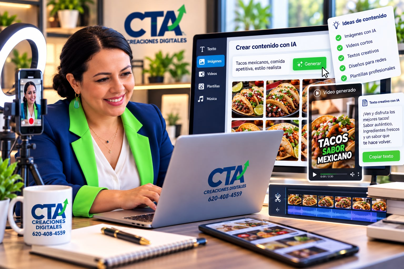 Francy creando contenido y videos con inteligencia artificial en CTA