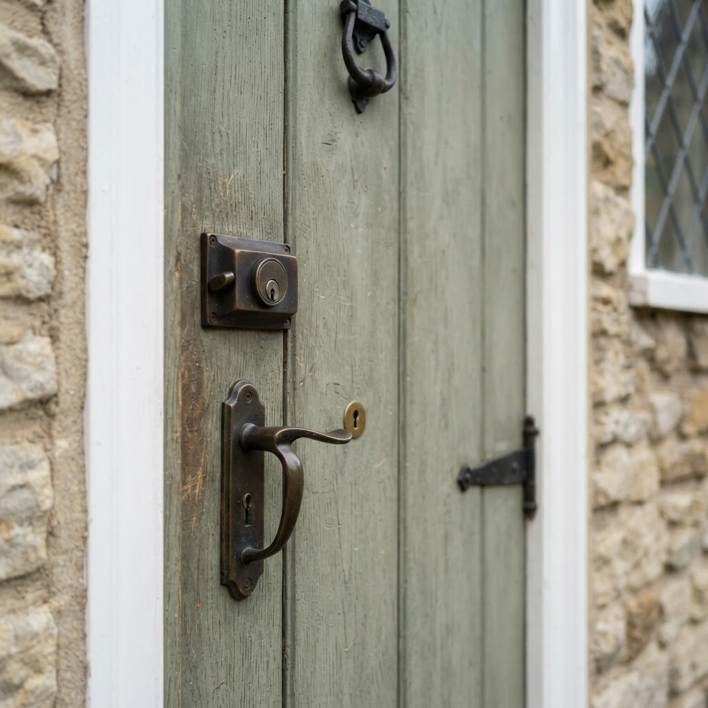 Front door and lock close-up from the visit