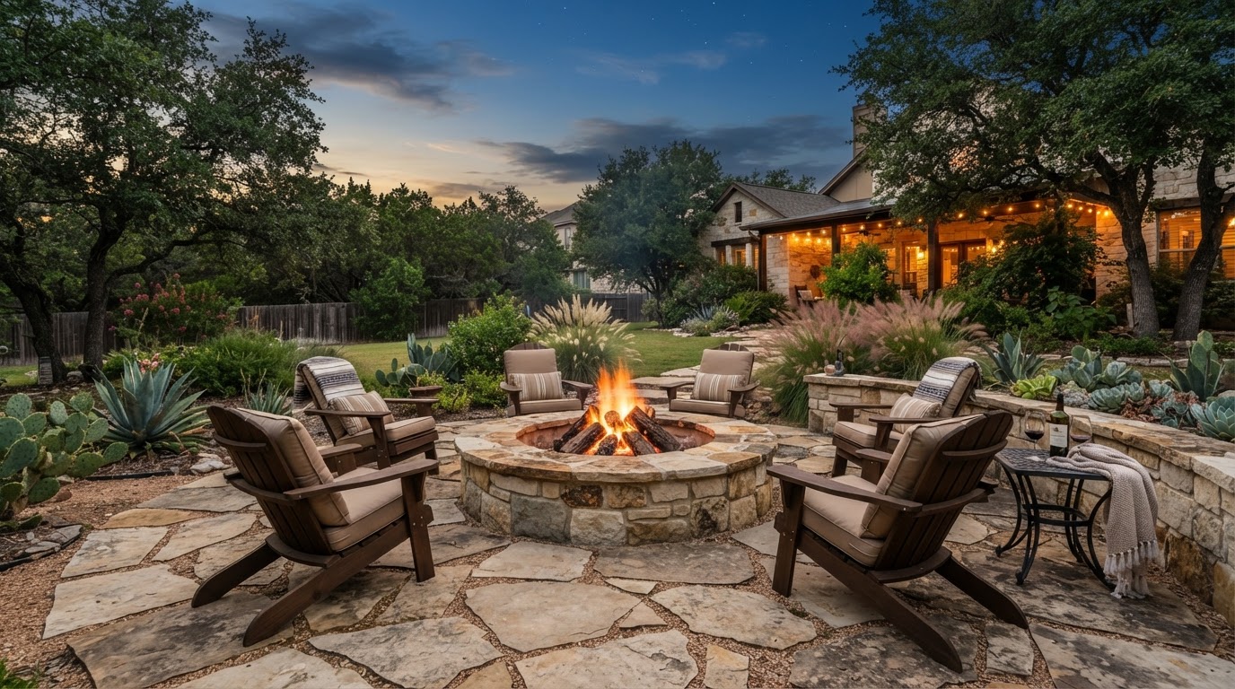 Outdoor Fire Pit & Seating Area