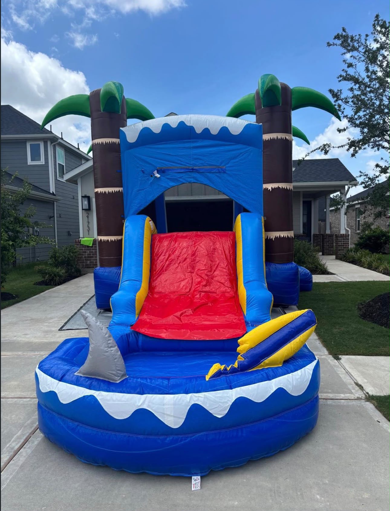 Ocean Shark Inflatable Bounce House Water Slide 14x26