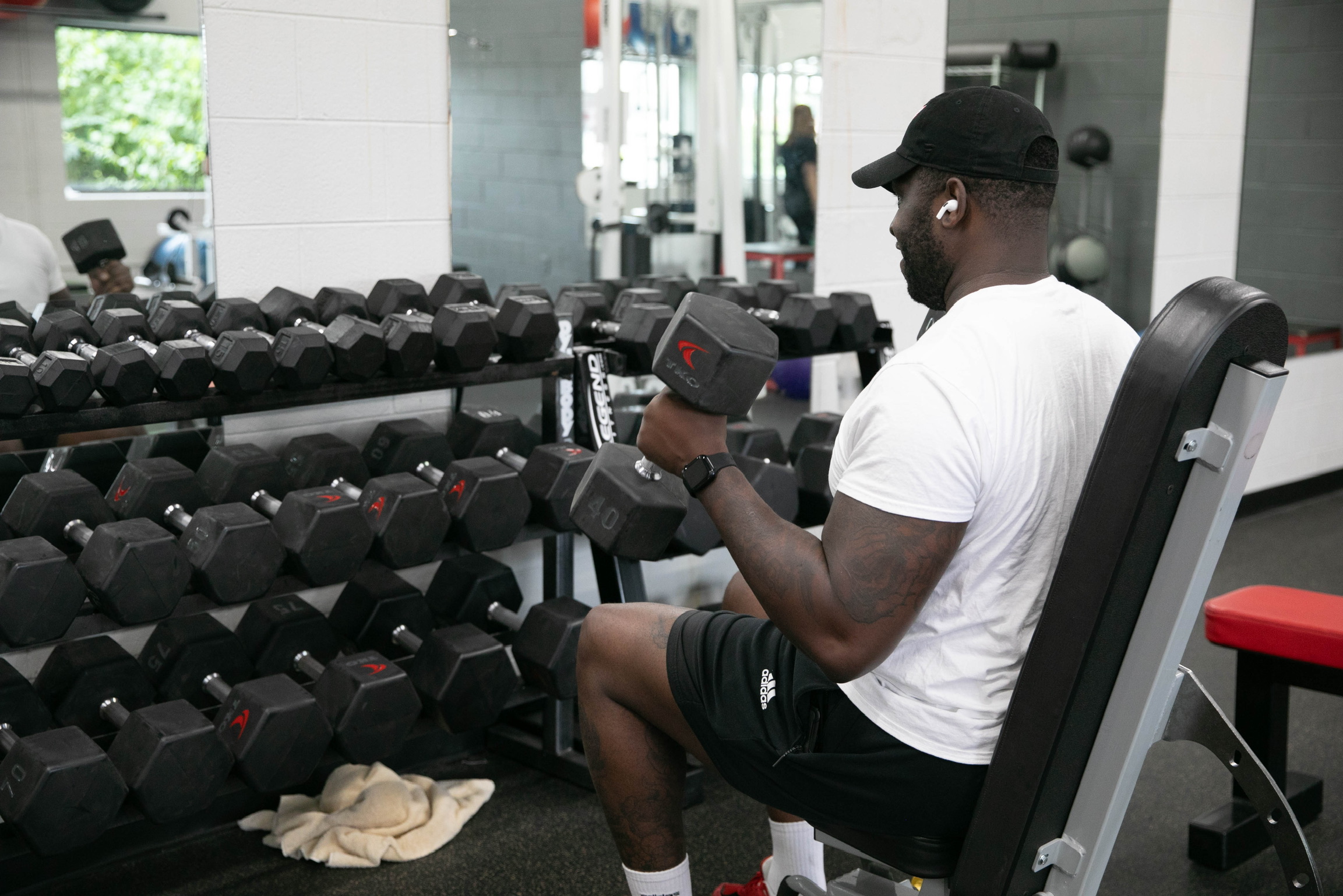 Free weights workout at Olympia Athletic Club