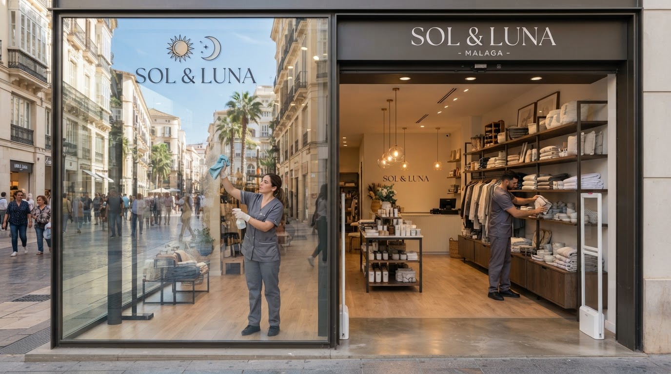 Limpieza de local antes de apertura en Málaga