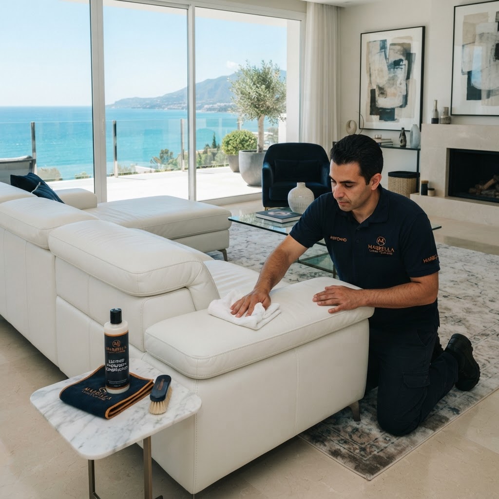 Upholstery cleaning in Marbella: leather hydration for villas