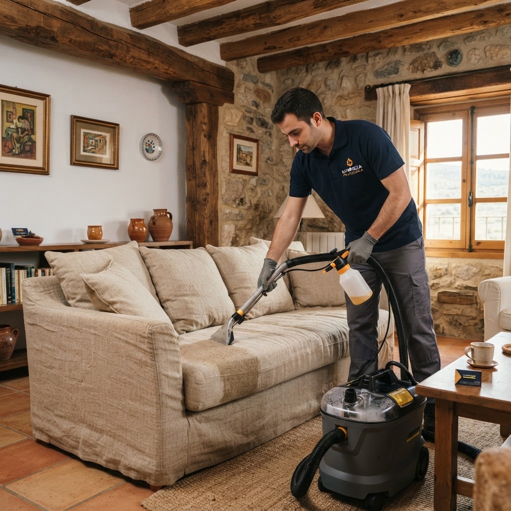 Limpieza de tapicería en Cuenca: sofás y cortinas de materiales rústicos