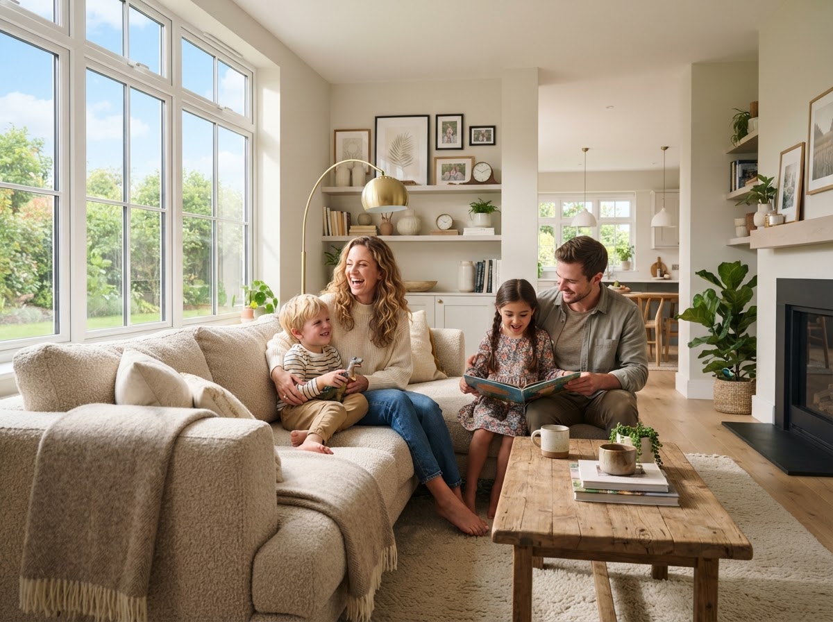 Family in home
