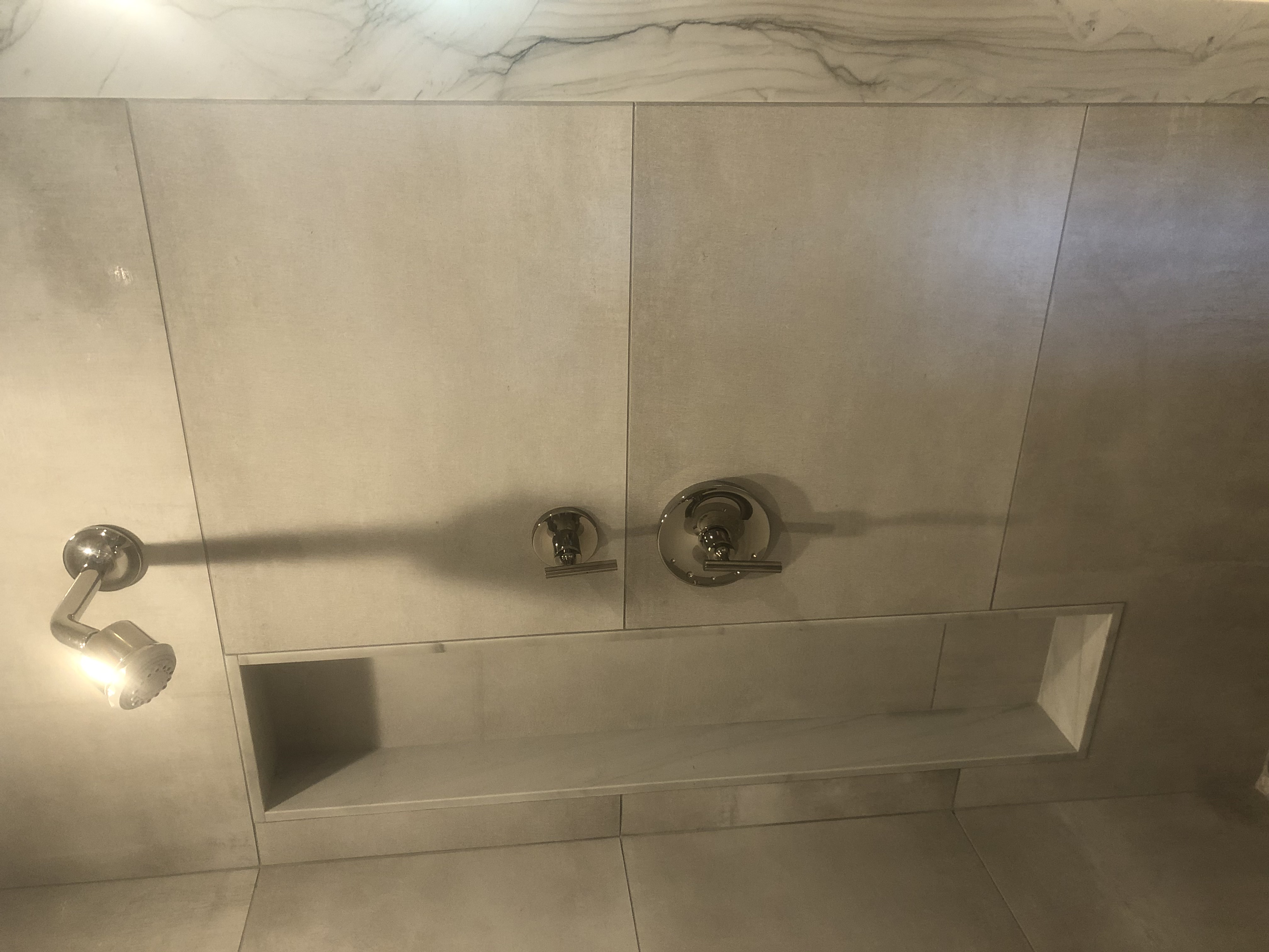 Precision Recessed Shower Niche & Trim project by Davenport Tile