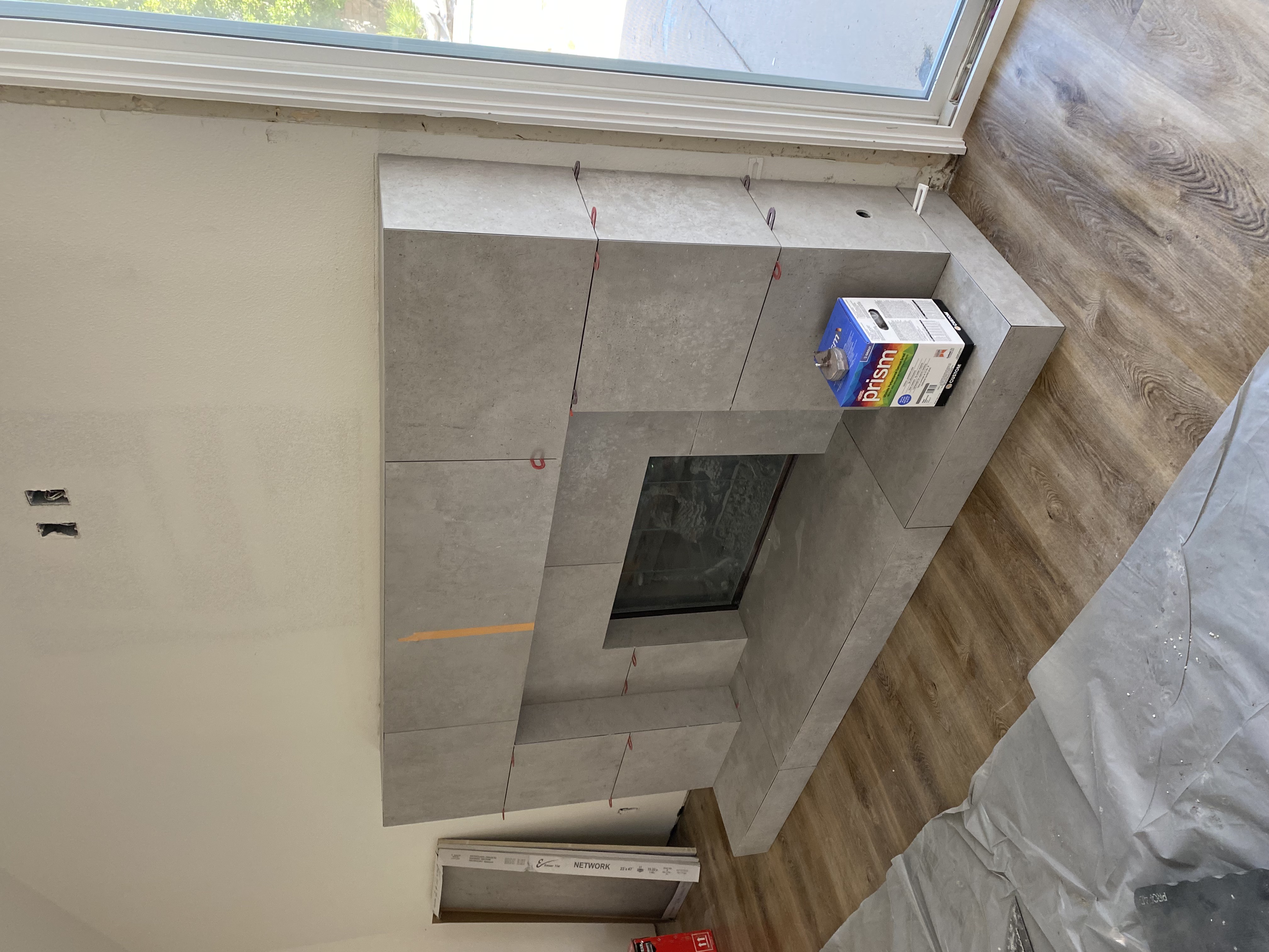 Precision Stone-Look Hearth & Surround project by Davenport Tile