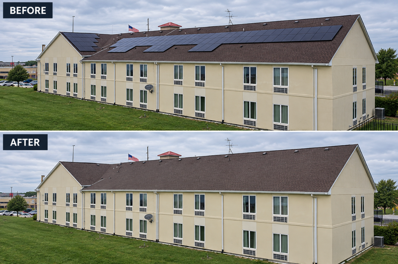Solar-powered commercial rooftop