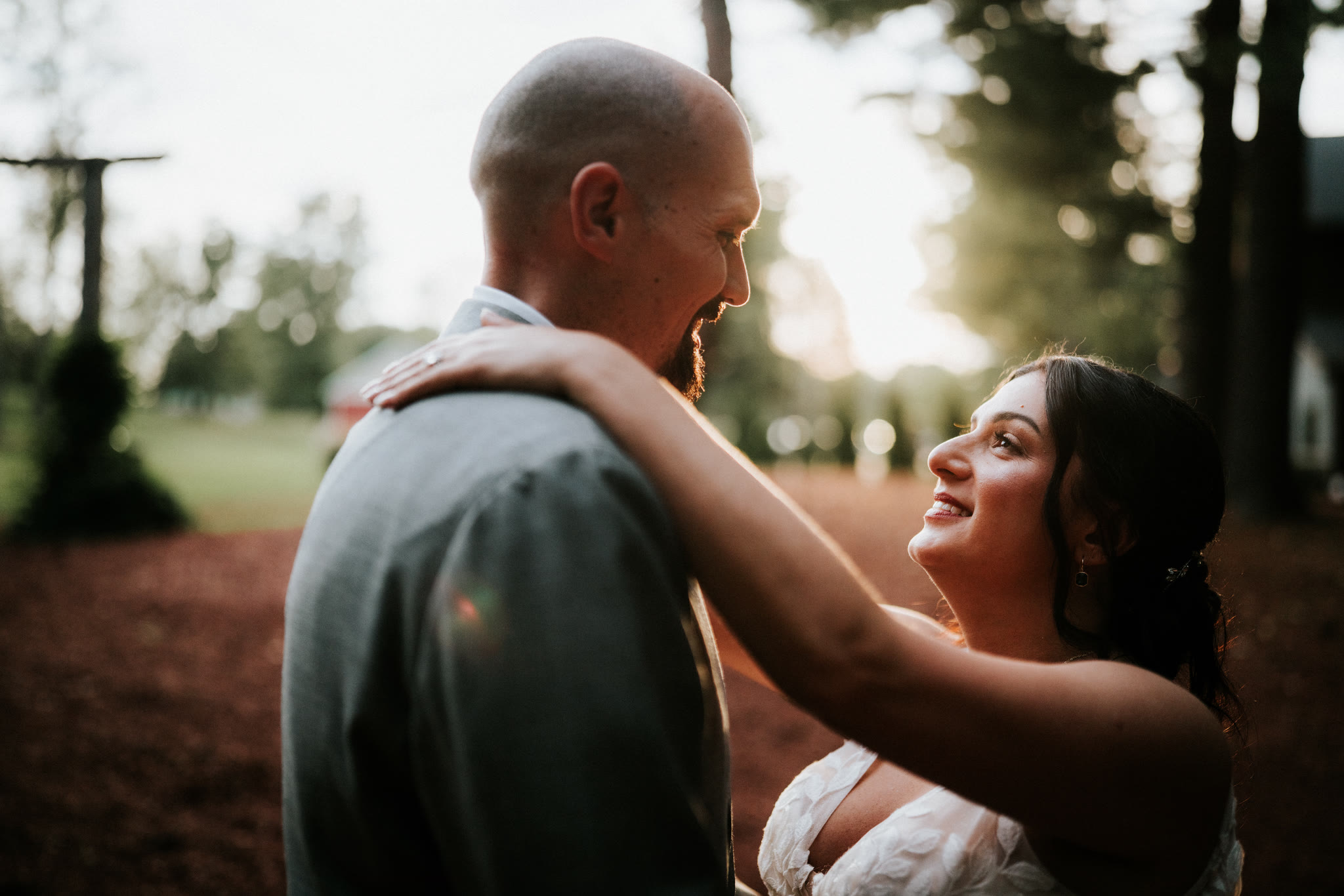 Wedding day portrait of the couple