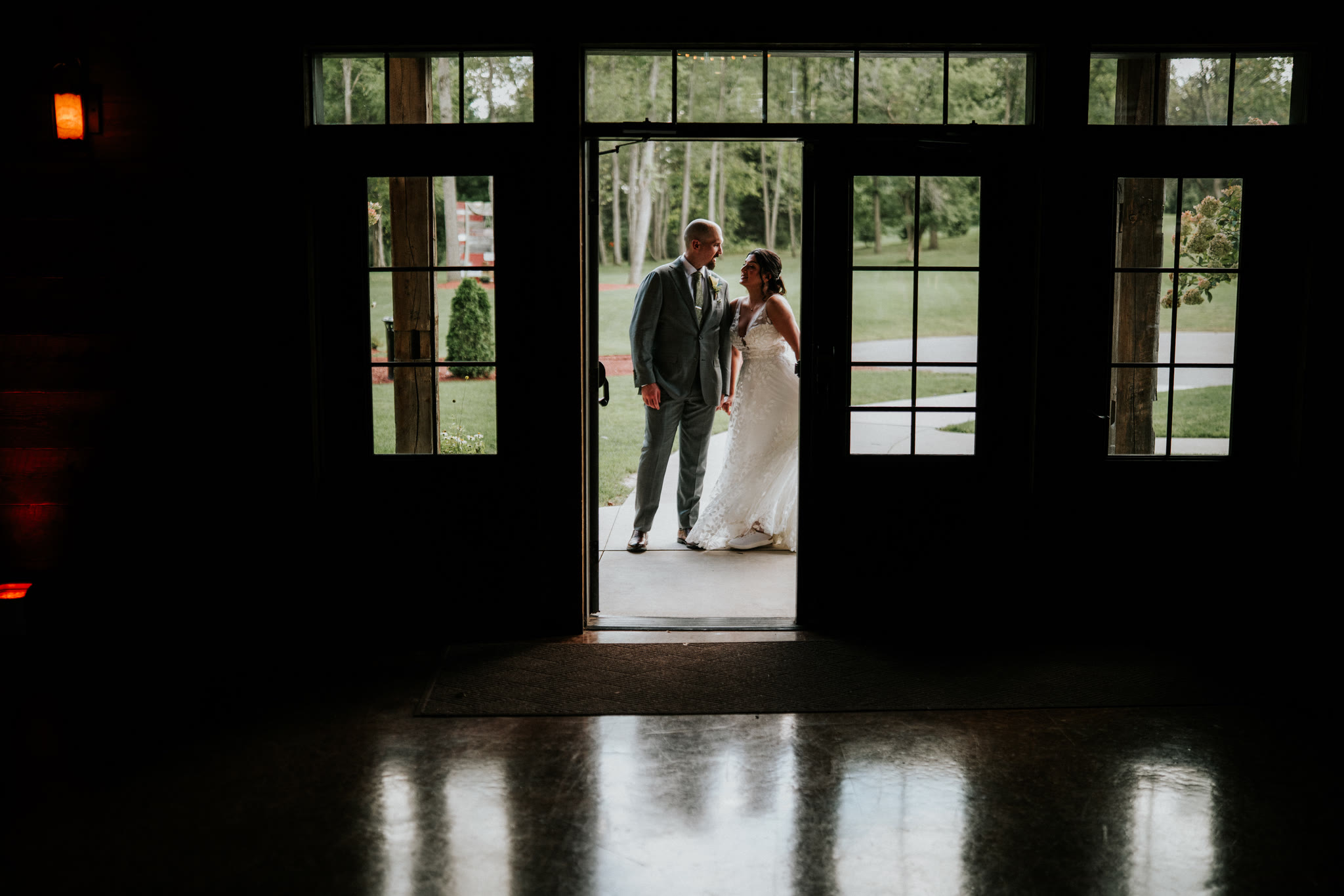 Bride and groom during their wedding portraits