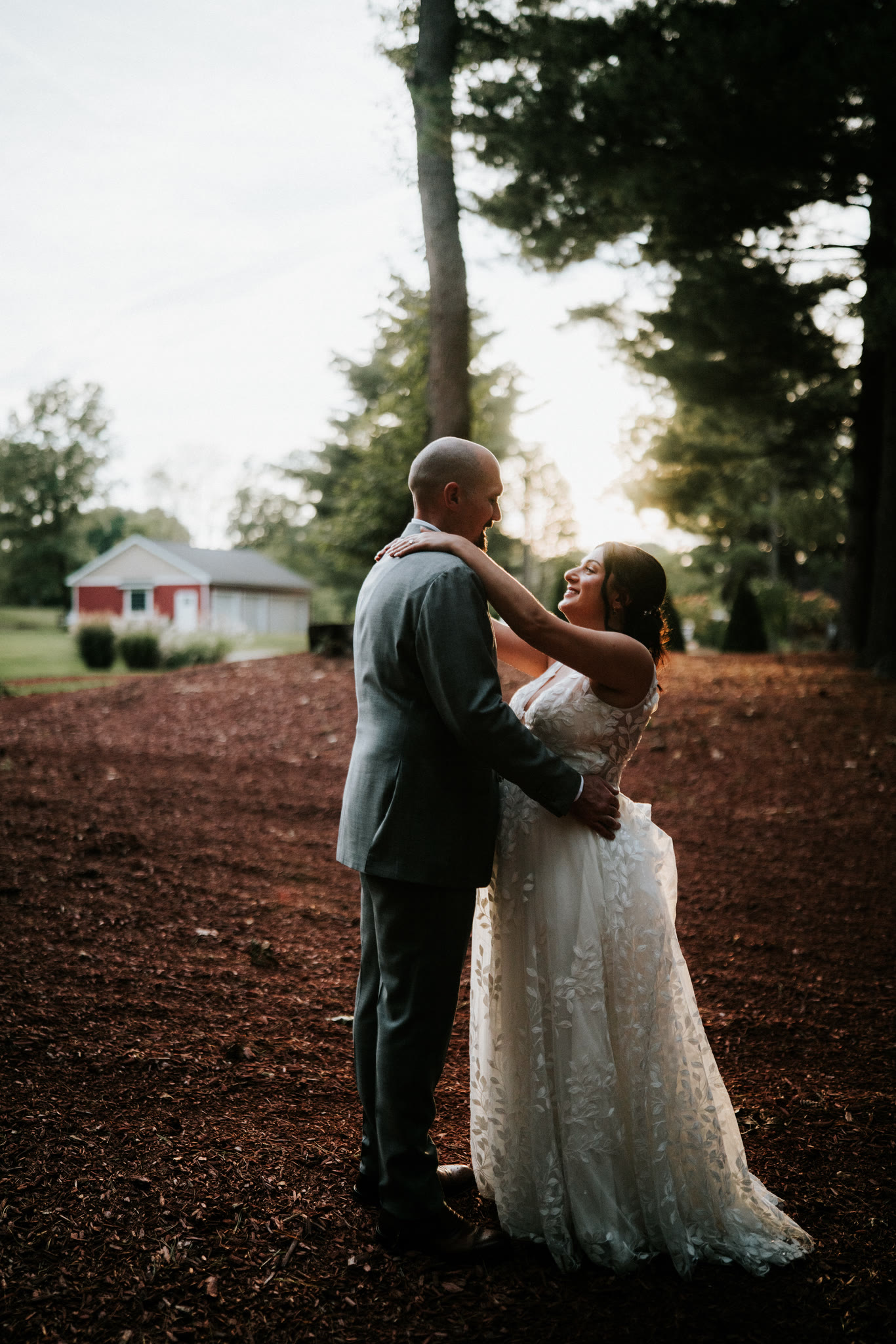Bride and groom portrait together
