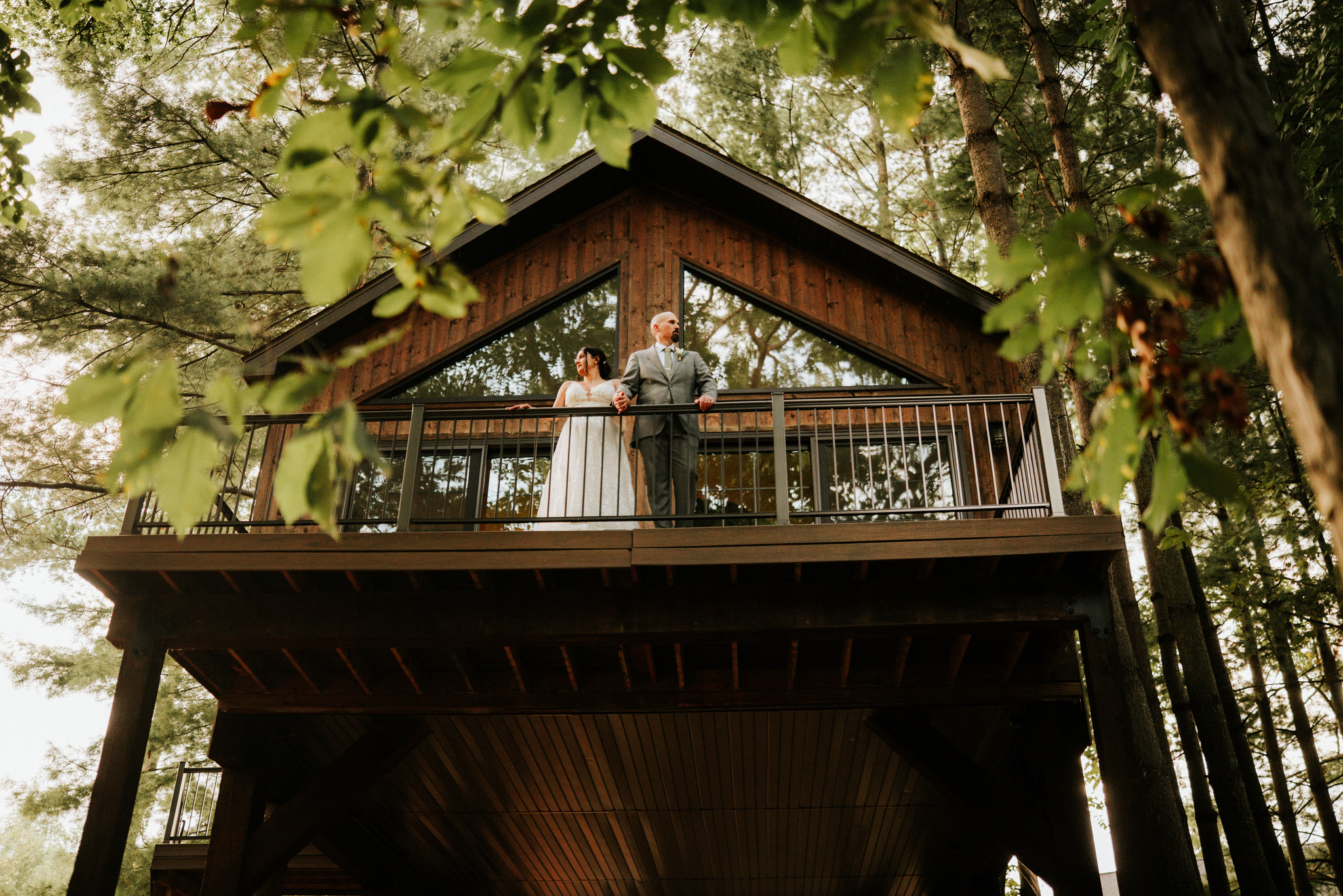 Couple enjoying a moment on their wedding day