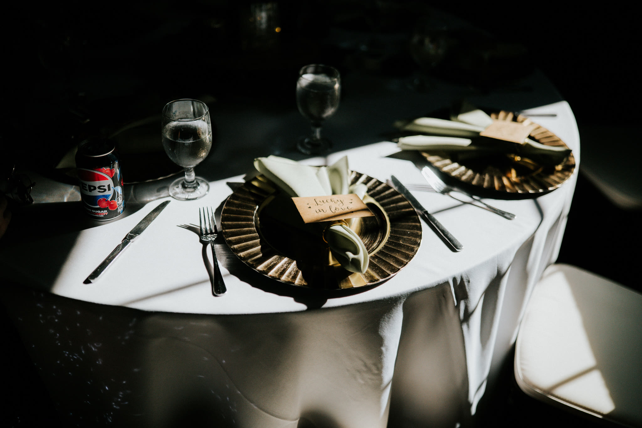 Wedding reception celebration with the couple
